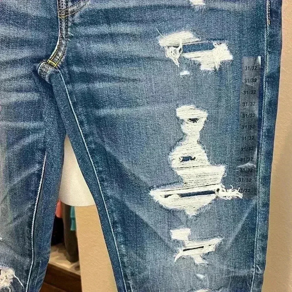 NWT AE AirFlex+ Patched Athletic Skinny Jean SIZE 31x32 - Picture 7 of 14